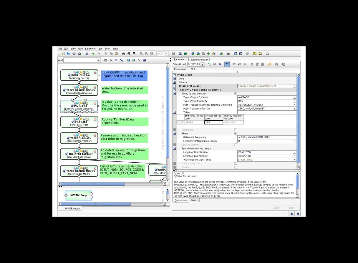 Omega geophysical data processing software