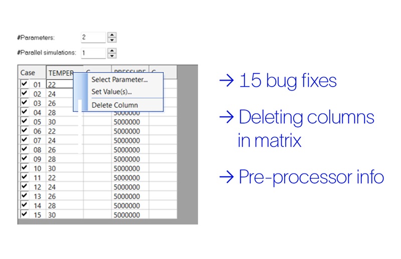 Improvements to parametric studies