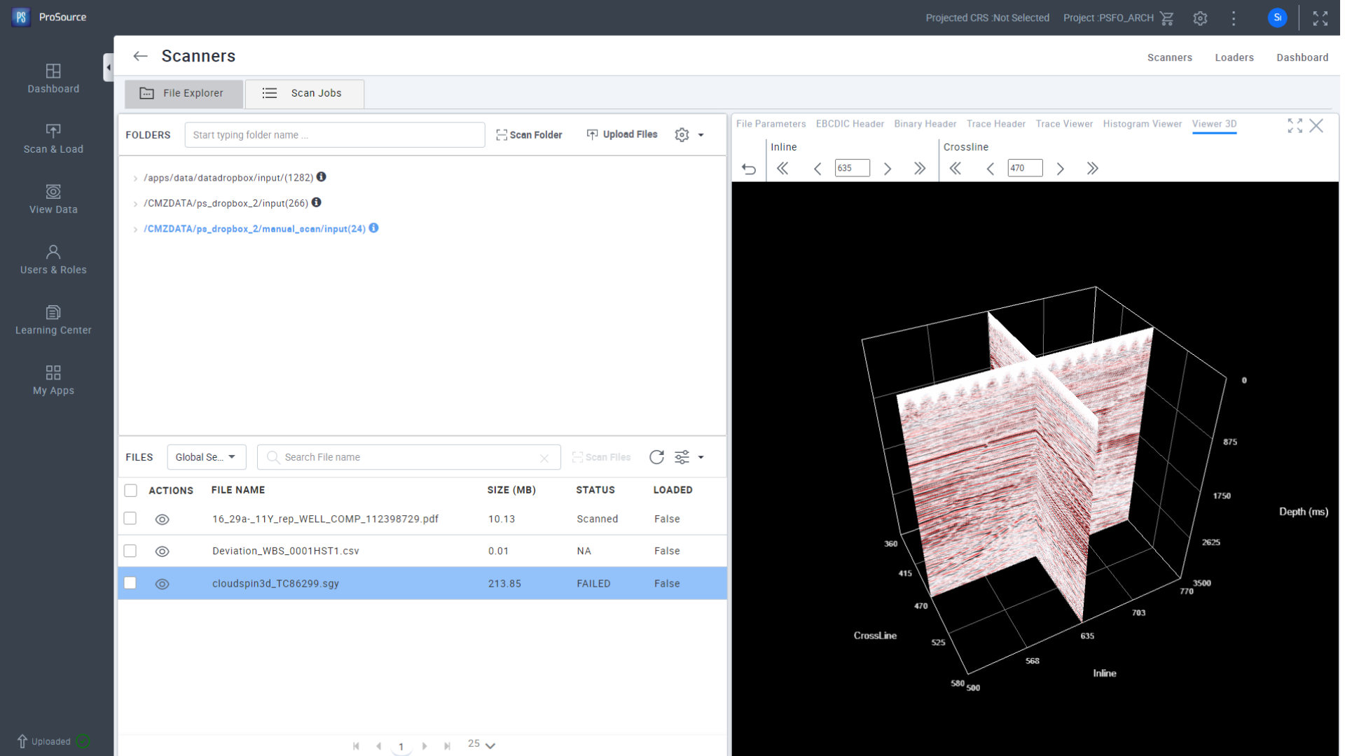 <h3>Ensure data quality</h3>
<p>Scanning of 2D/3D SEG-Y file for quick quality check.</p>