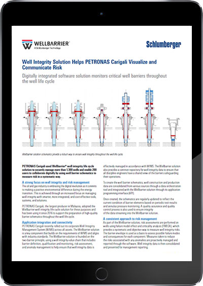 Well Integrity Solution Helps PETRONAS Carigali Visualize and
Communicate Risk